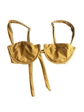 MONDAY Swimwear Cala Roja Bikini Top in Antique Gold Lurex Rib